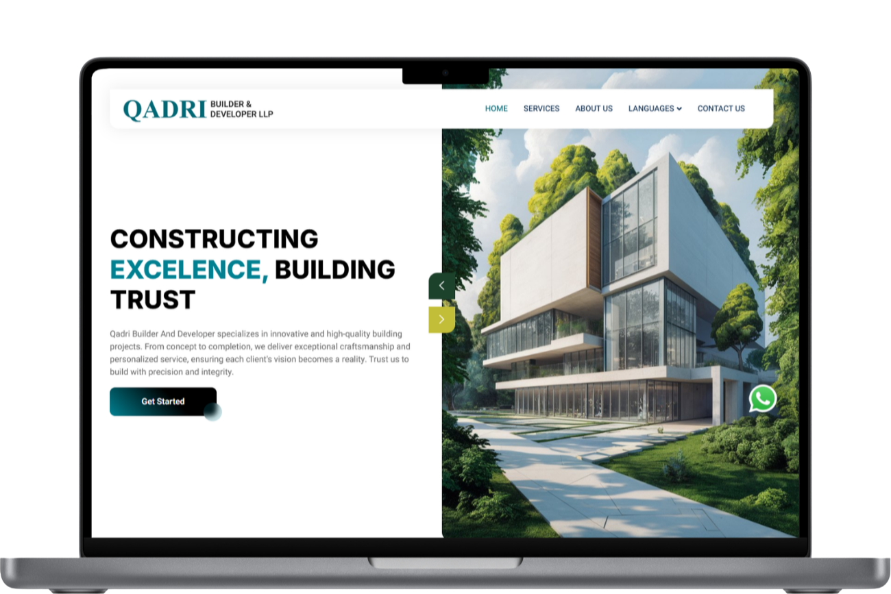 Screenshot of Qadri Builder and Developer LLP website